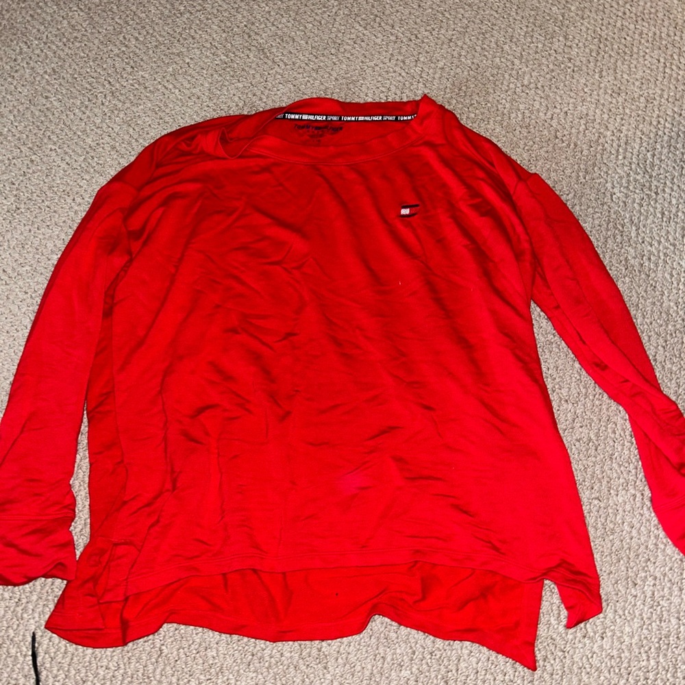 Tommy Hilfiger Red Long Sleeve Tee